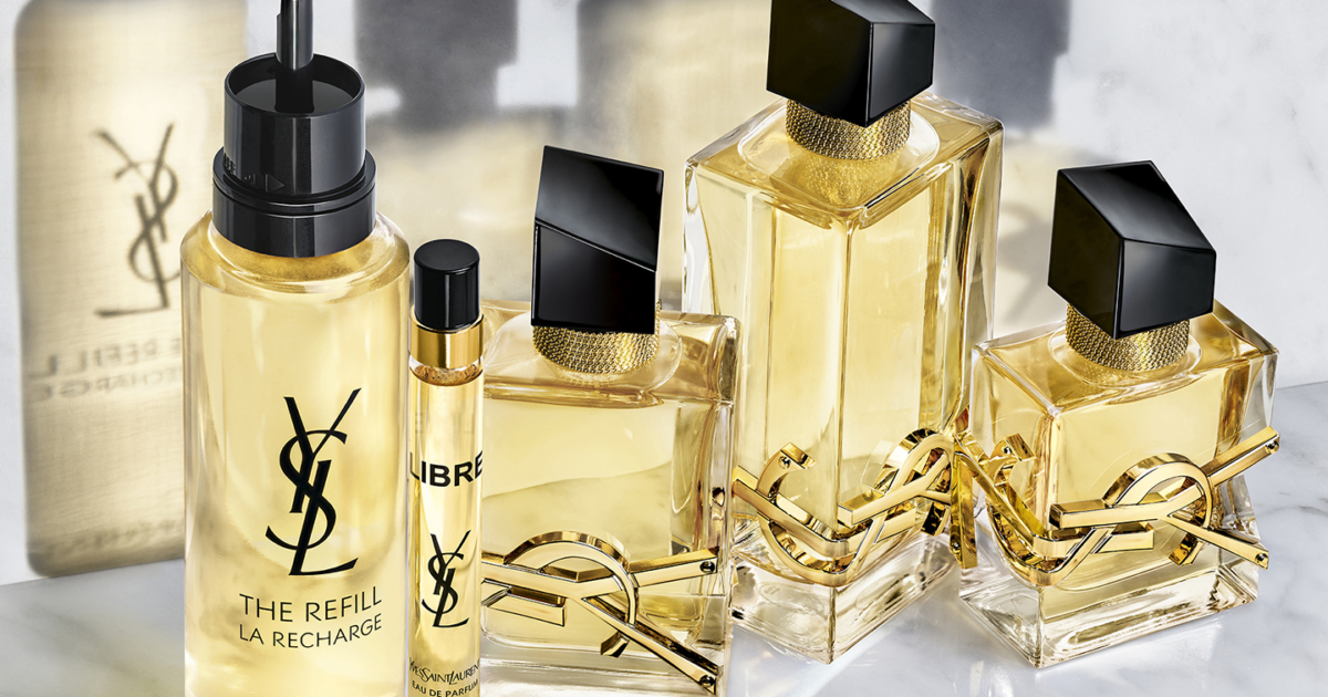 YSL Libre 50ml +詰め替え付き Libre Eau De Parfum Refill with Orange Blossom & Lavender - Yves