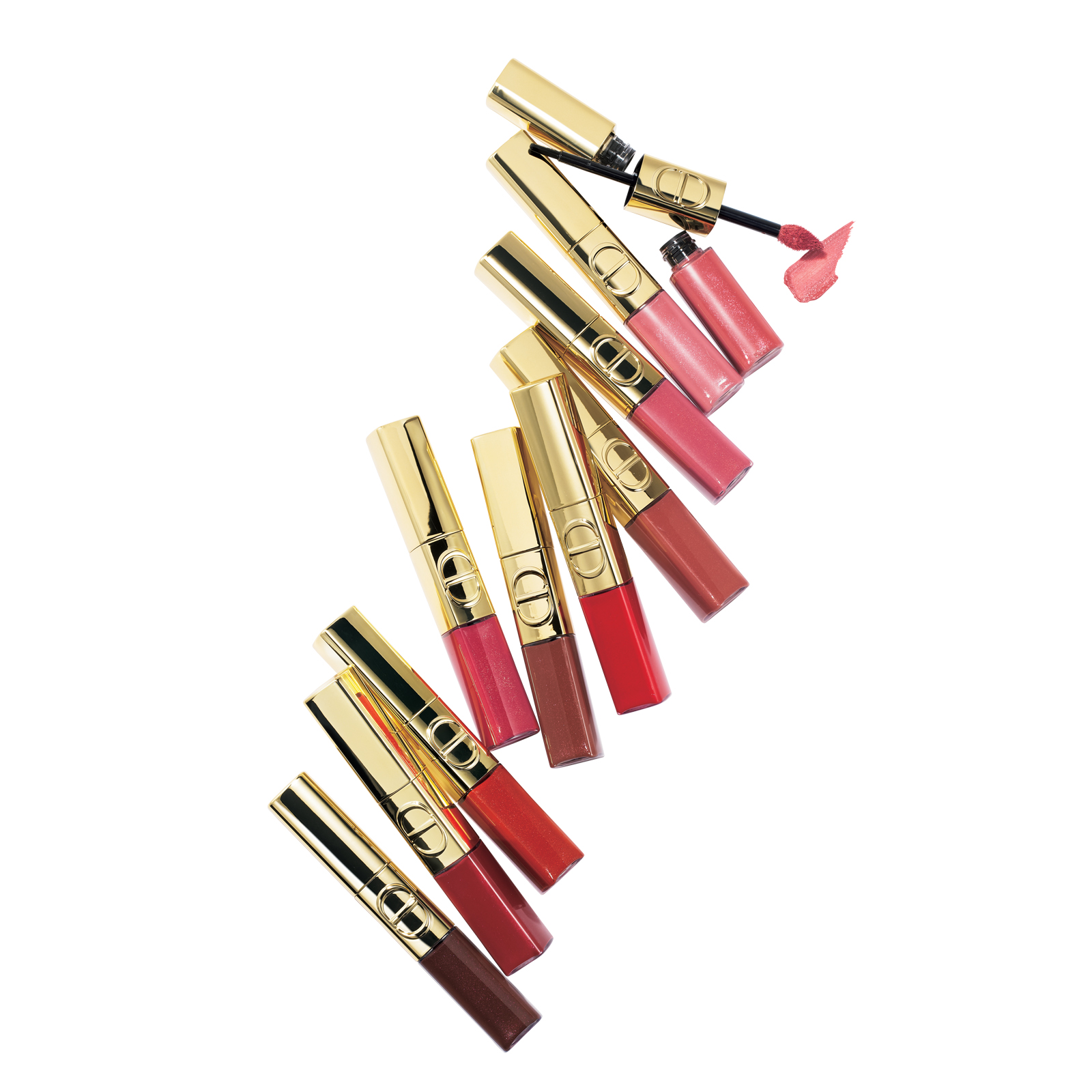 dior ルージュ ディオール シークイン リキッド デュオ 上から:100、220、420、520、719、720、747、881、999、905