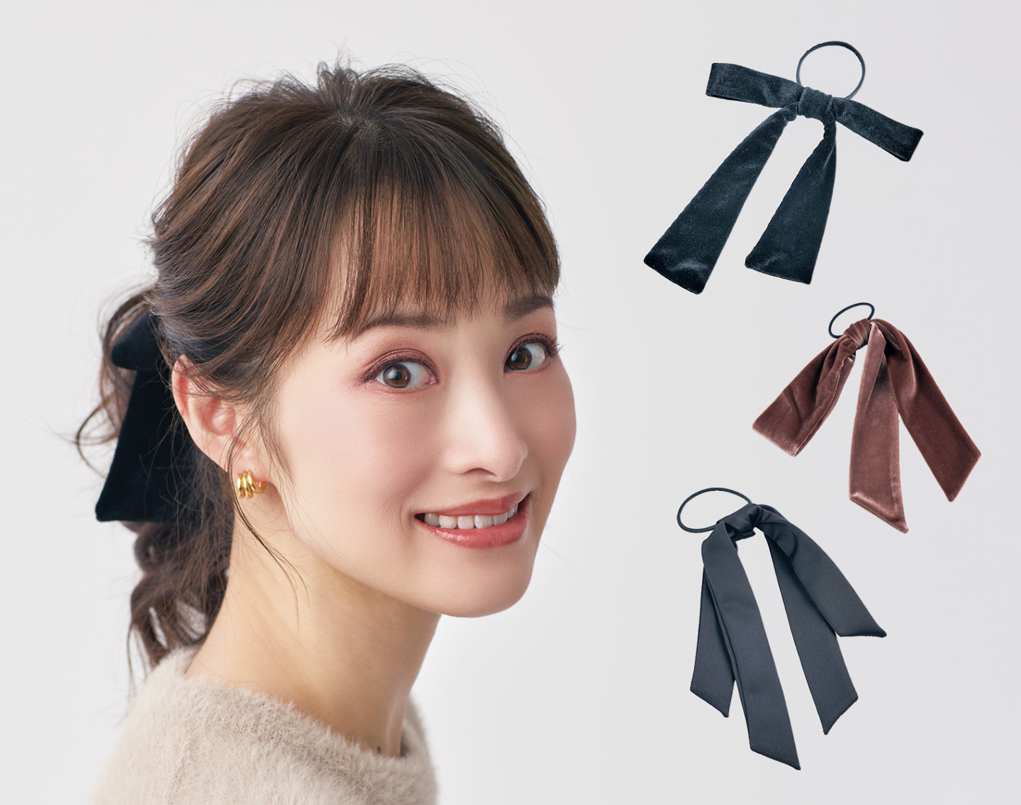 高めに結べばトップふんわりで“ぺたんこ悩み”解消！大人のヘアリボン【6選】