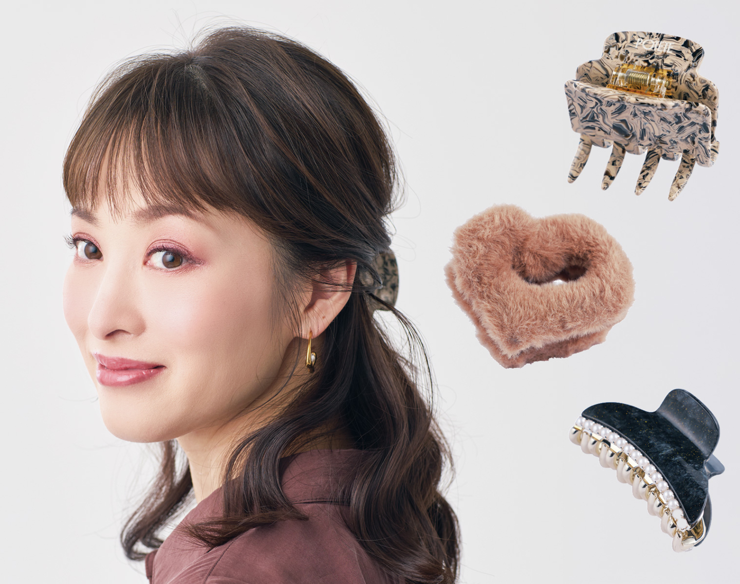 こめかみの“ぺたんこ悩み”はクリップが正解！低めにまとめて地肌を隠すヘアアレンジ術