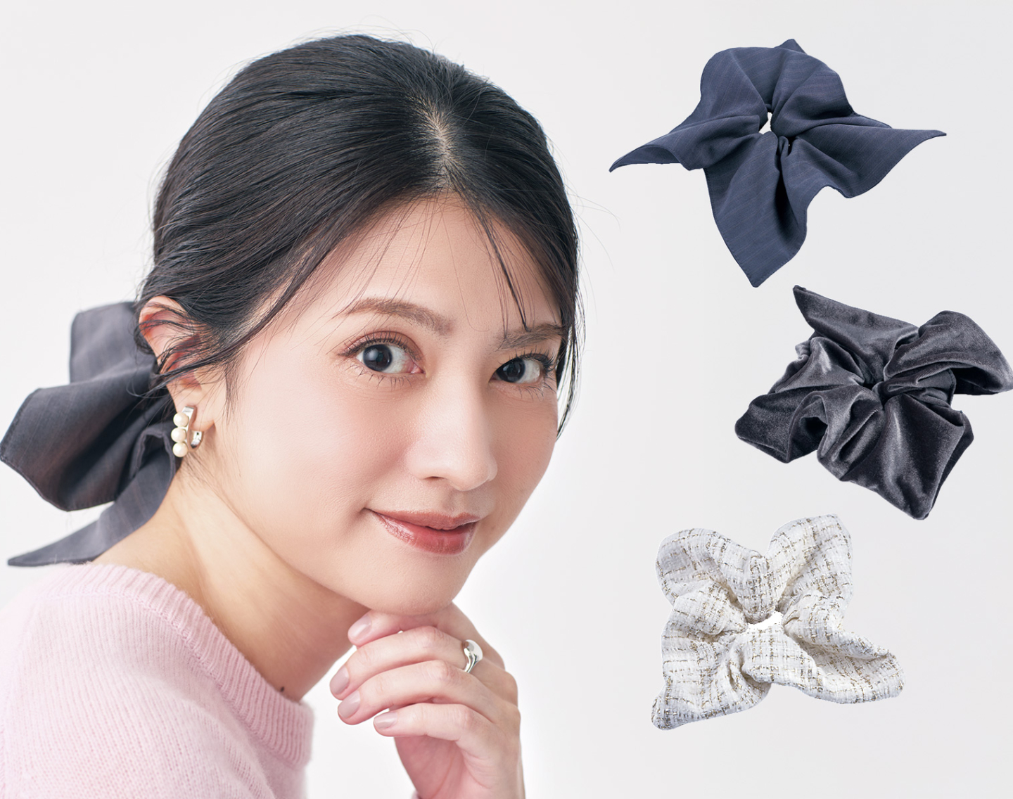 ゴムシニヨンで毛先の広がりカバー！ 「シュシュ」で華やかに仕上げるテク＆アイテム【6選】