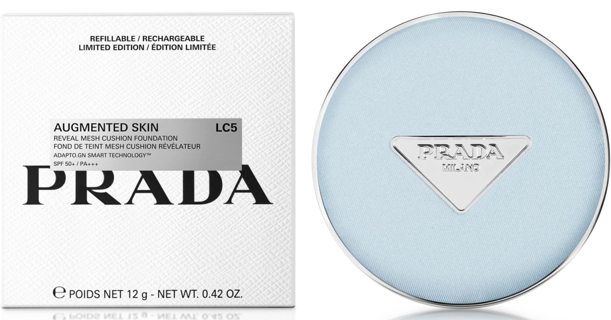 PRADA ブルー 限定パッケージ クッションファンデーション LC5 新品 プラダ ビューティ】人気クッションファンデ「ライトブルー」の限定