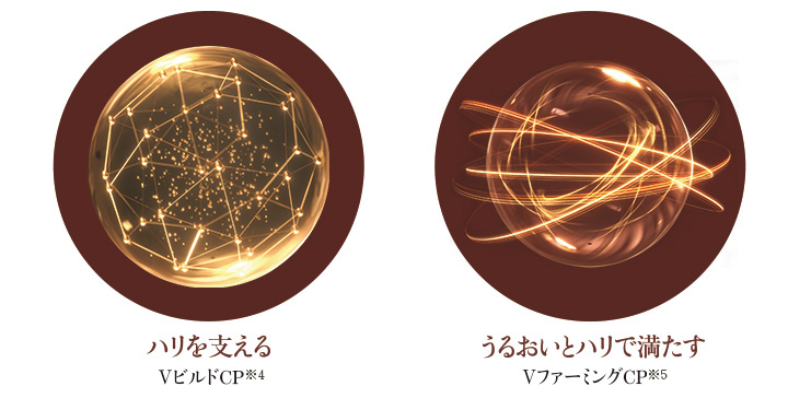 ハリを支えるVビルドCP※4　うるおいとハリで満たすVファーミングCP※5