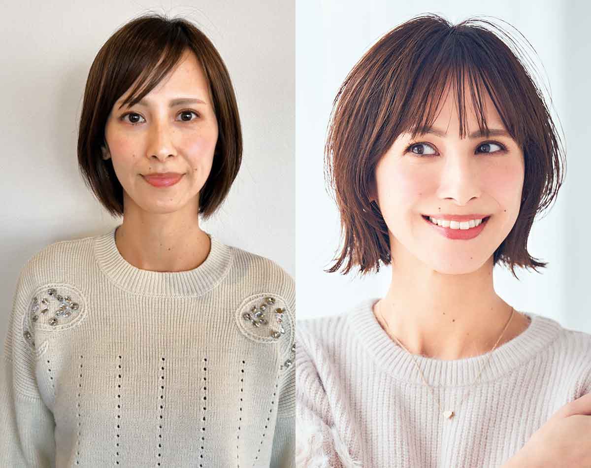 毛先カットで運気リセット！44歳美ST読者が劇的に垢抜けたレイヤースタイル
