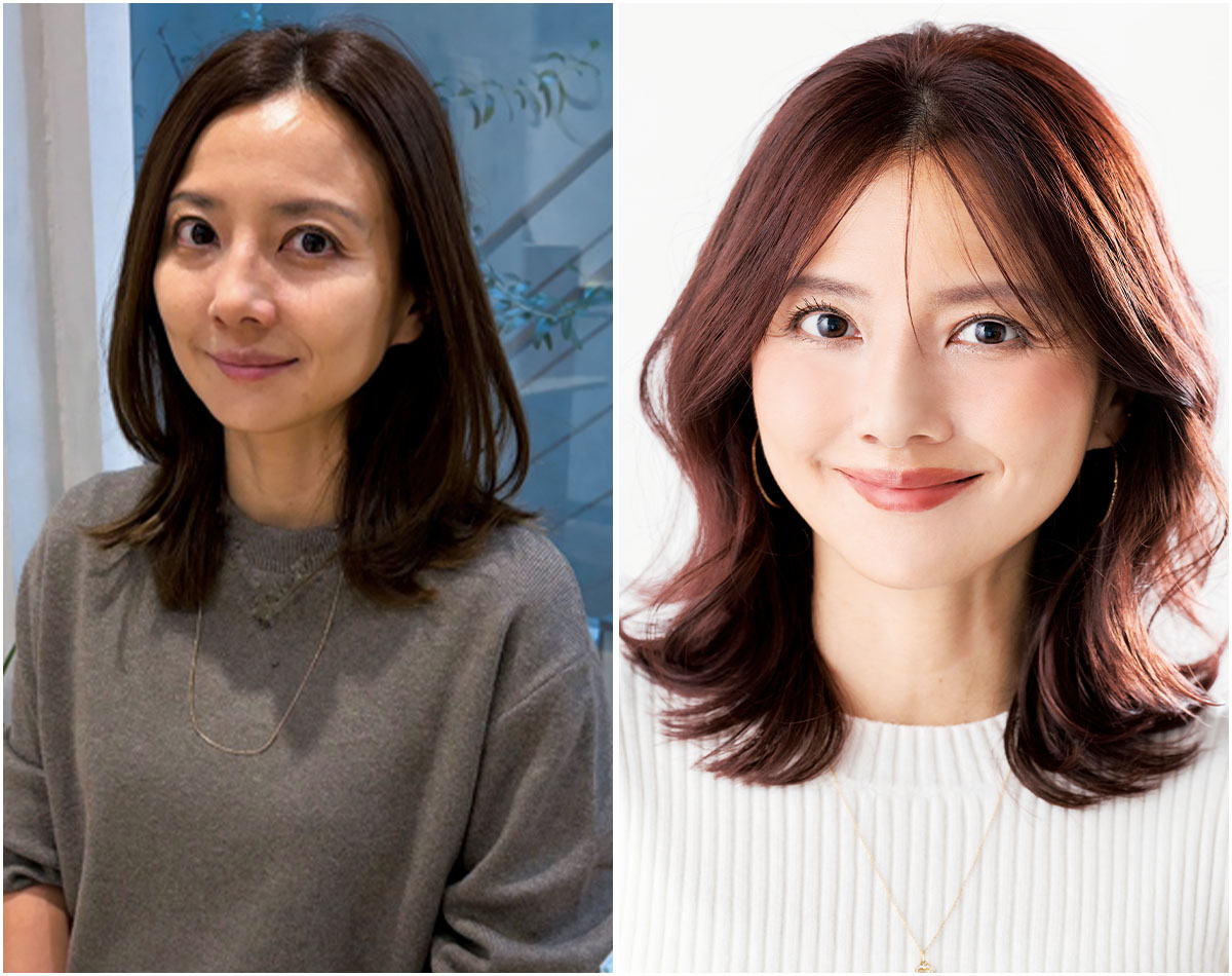 45歳が初挑戦！暖色カラーで「多幸感ヘア」に変えて華やかに