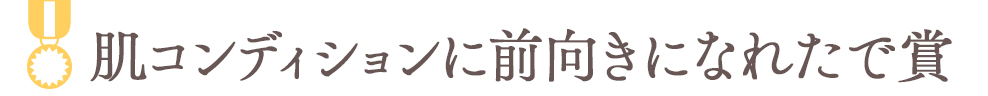 肌コンディションに前向きになれたで賞