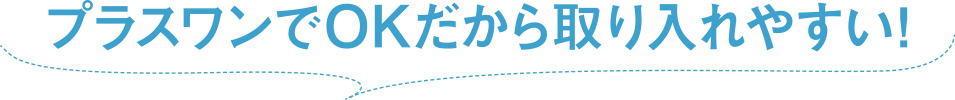 プラスワンでOKだから取り入れやすい！