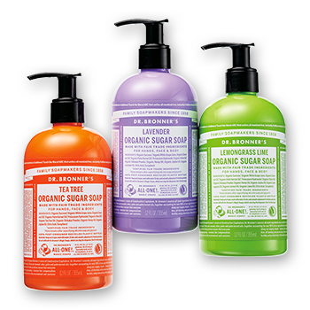 DR.BRONNER’S　オーガニックシュガーソープ レモングラスライム 他 7月15日発売